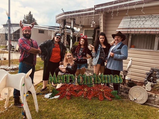The cast of "The Great American Trailer Park Christmas Musical," from left, Eduardo Rivera (Rufus), Sara Jones (Betty), Savannah Pedersen (Pickles), Kayla Lopez (Linoleum), Kayla Alvarez (Darlene), Kyle Stone (Jackie). [SUBMITTED]