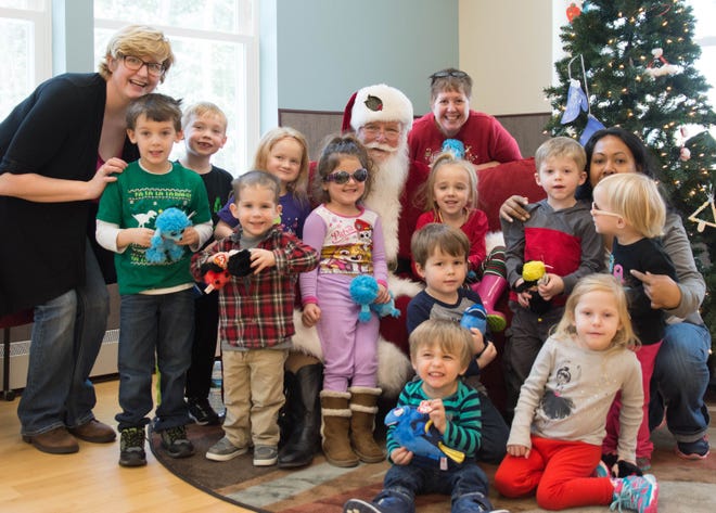 Students and staff from Waban’s Creative Kids Preschool & Daycare in Sanford enjoyed a visit with Santa! [Photo courtesy of Autumn Dupuis]
