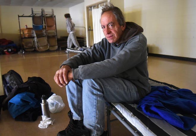 Jeff Cilley is 64 and homeless. After the service, he bought a house and a camp, was married, then divorced. He is now taking shelter at the Rochester Community Center until the weather warms. [Deb Cram/Fosters.com]