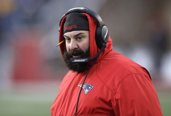 New England Patriots defensive coordinator Matt Patricia has been linked to many NFL head coach openings. [AP photo]