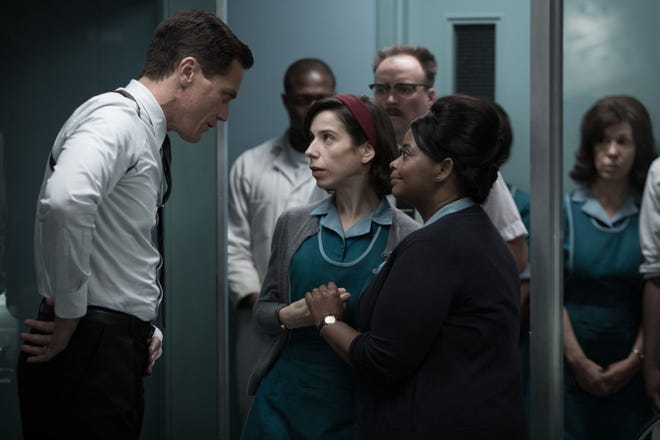 From left, Michael Shannon, Sally Hawkins and Octavia Spencer in the ‘The Shape of Water.’ Photo by Kerry Hayes. © 2017 Twentieth Century Fox Film Corp.
