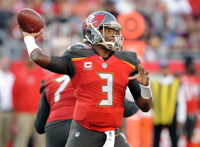 Tampa Bay Buccaneers quarterback Jameis Winston (3) throws a pass against the New Orleans Saints during the first half of an NFL football game Sunday in Tampa. [STEVE NESIUS/AP PHOTO]