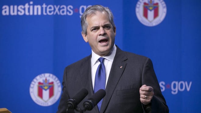 Mayor Steve Adler talks about the second draft of CodeNEXT at a news conference at City Hall on Friday September 15, 2017. JAY JANNER / AMERICAN-STATESMAN