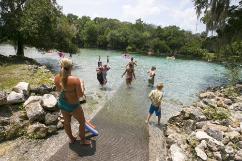 Families enjoy themselves in the swim area at Silver Glen Springs recreation area near Salt Springs. [GateHouse Media Service file photo]