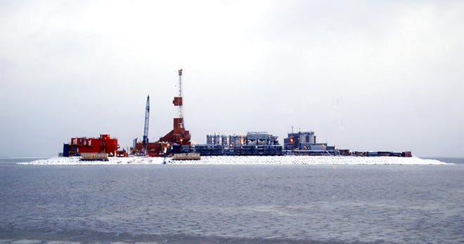 In this Oct. 17, 2017 file photo provided by the Bureau of Safety and Environmental Enforcement, oil production equipment appears on Spy Island, an artificial island in state waters of Alaska's Beaufort Sea. The Trump administration on Thursday, Jan. 4, 2018 moved to vastly expand offshore drilling from the Atlantic to the Arctic oceans with a plan that would open up federal waters off the Pacific coast for the first time in more than three decades. Alaska's Beaufort Sea is one of those areas. [ AP FILE PHOTO ]