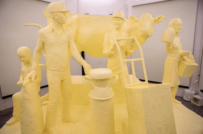 It took a month to craft the butter sculpture for the 102nd annual Pennsylvania Farm Show. The sculpture, sponsored by the American Dairy Association North East, was made from a half-ton of butter donated by Land O’ Lakes in Carlisle, Cumberland County. SUBMITTED PHOTO