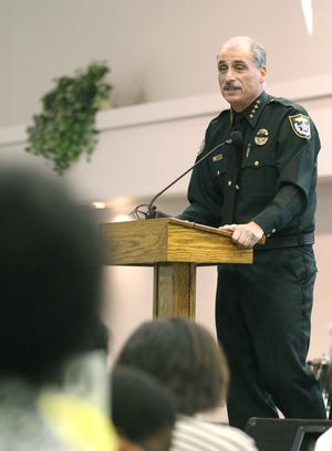 Volusia County Sheriff Mike Chitwood speaks during a Martin Luther King breakfast at New Hope Baptist Church in Deltona, Saturday, January 14, 2017. News-Journal/NIGEL COOK