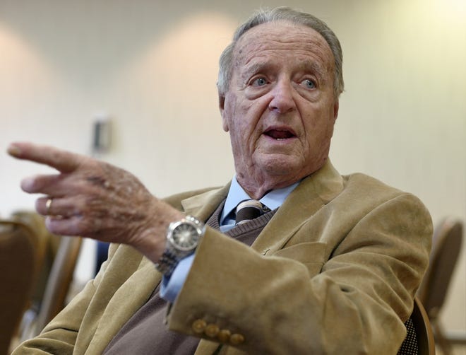 Retired Florida State coach Bobby Bowden speaks during an interview with the Associated Press in Omaha, Neb., on Wednesday. [AP Photo / Nati Harnik]