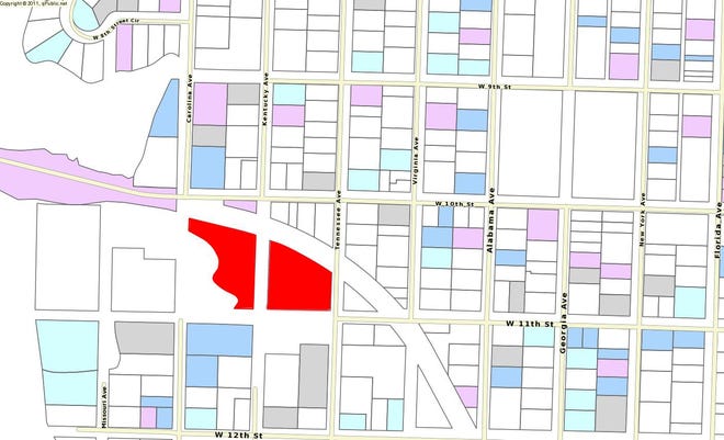 Marina Island LLC sought a land-use change that would make the parcels in red mixed-use residential instead of low-density residential. The Lynn Haven City Commission declined approving the proposal Tuesday after citizen outcry. [BAY COUNTY PROPERTY APPRAISER]