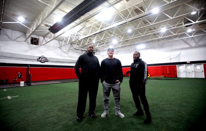 Willie Green, Bradley Keller and Michael Allison operate Carolina Athletic Sports Academy on Hudson Street in Shelby. [Brittany Randolph/The Star]