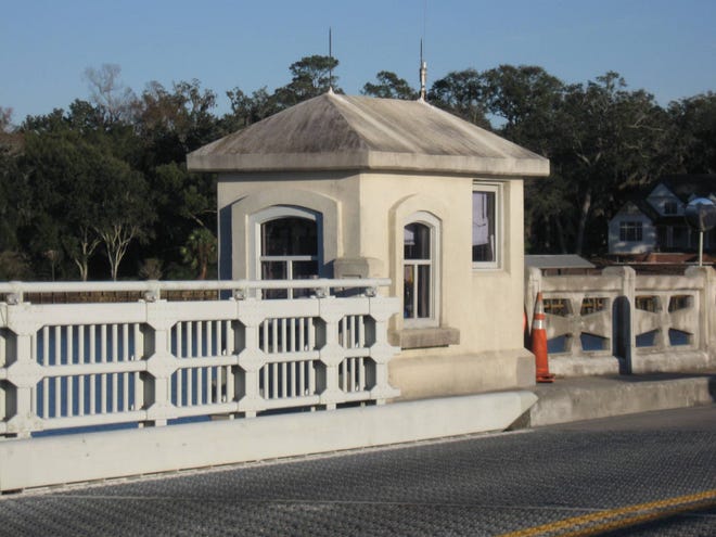 This is one of four tiny distinctive houses on the Ortega River Bridge. (Sandy Strickland/Florida Times-Union)
