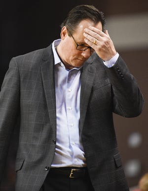 Wichita State head coach Gregg Marshall walks the sidelines late in the second half of an NCAA college basketball game against Houston, Saturday, Jan. 20, 2018, in Houston. Houston won the game 73-59. [Eric Christian Smith/Associated Press]