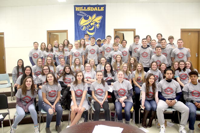 The Hillsdale High School Business Professionals of American club recently competed in regional competition. Twenty-five of the students qualified for the state conference in March. [COURTESY PHOTO]