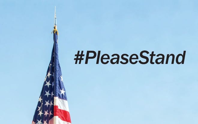 NFL spokesman Brian McCarthy confirmed Tuesday that American Veterans, or AMVETS , submitted an advertisement last week to the third-party publisher of the game program with the message, "Please Stand." [CONTRIBUTED PHOTO]