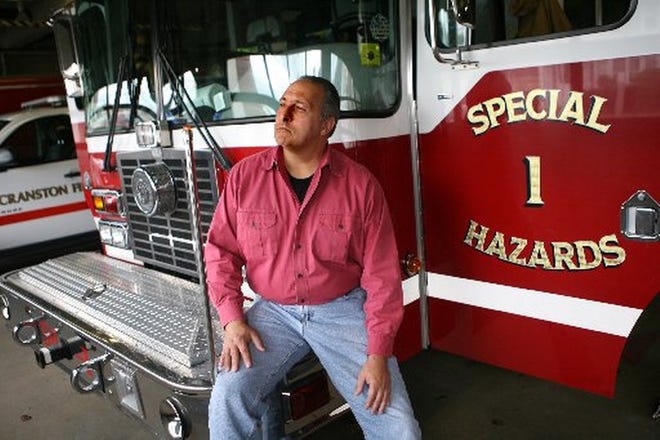 Cranston firefighters union president Paul Valetta, shown at department headquarters in 2009. [The Providence Journal, file / Bob Thayer]