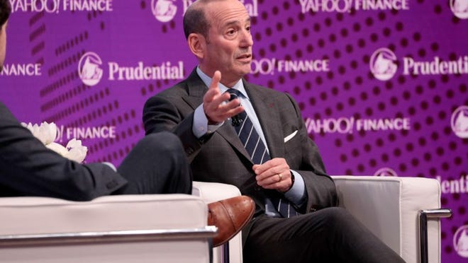 Major League Soccer Commissioner Don Garber speaks onstage at the Yahoo Finance All Markets Summit in October. This week Garber shed more light on the “Austin Clause” in an interview with Sports Illustrated’s Grant Wahl. CINDY ORD/GETTY IMAGES FOR YAHOO