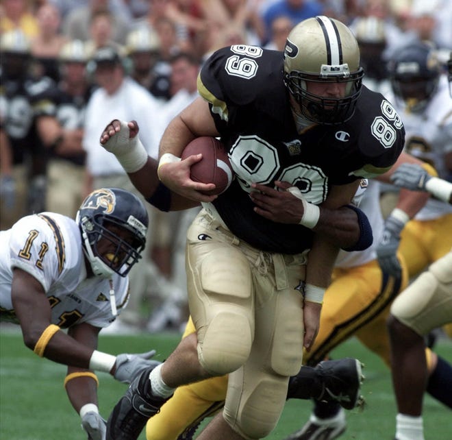 Among the defendants’ selected cases was former Mackey Award-winning tight end Timothy Stratton (1998-01) of Purdue. [AP PHOTO]