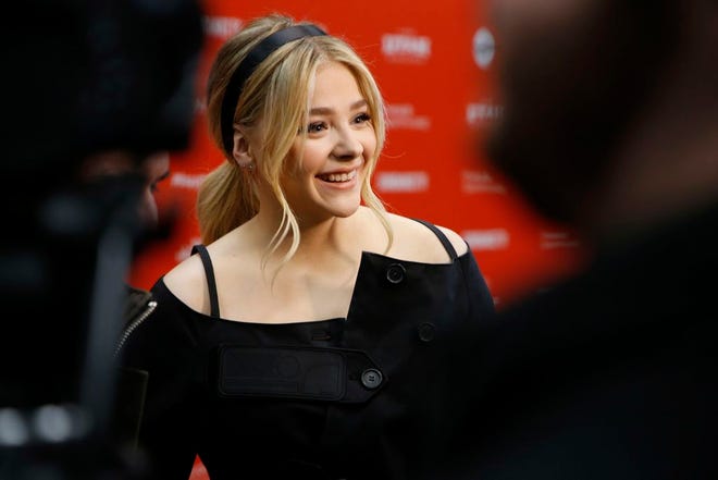 Actress Chloe Grace Moretz is interviewed at the premiere of "The Miseducation of Cameron Post" during the 2018 Sundance Film Festival on Monday, Jan. 22, 2018, in Park City, Utah. (Photo by Danny Moloshok/Invision/AP)