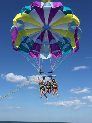 Parasailing along the World's Most Famous Beach is fun for all ages. Photo provided by Daytona Beach Parasail