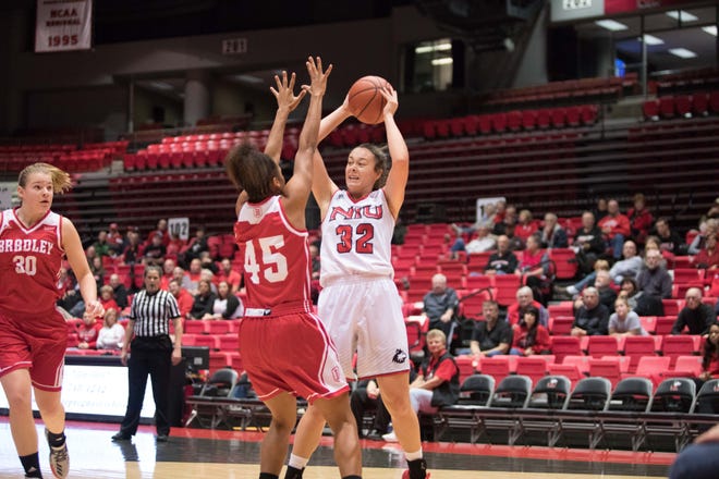 Former Rockford Lutheran post player Abby Woollacott, now playing for NIU, has upped her game since getting more minutes, but the Huskies have dropped six in a row. [CHRIS ANDERSON/PHOTO PROVIDED BY NIU]