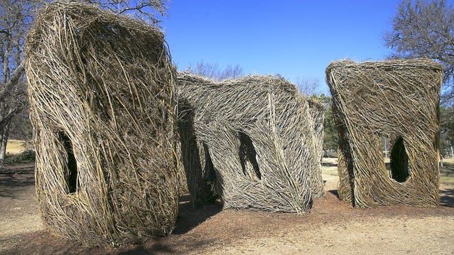 Artist Patrick Dougherty has called the structures “lairs for feral children or wayward adults.” RALPH BARRERA / AMERICAN-STATESMAN
