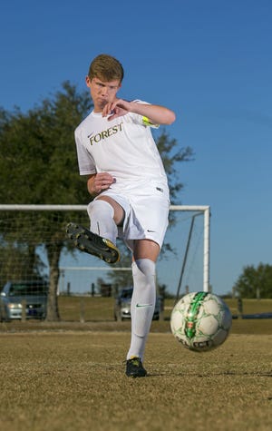 Forest boys soccer player Tommy Kay shown at the Rotary practice field in Ocala on Tuesday. [Alan Youngblood/Ocala Star-Banner]