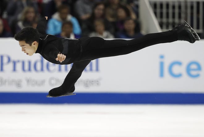 As olympic figure skaters head to the Pyeongchang Olympics, the men who will compete for medals know what the deciding factor will be: that four-revolution jump, and how many you land. Two-time U.S. champion Nathan Chen, pictured above, plans five in his free skate. [File photo / The Associated Press]