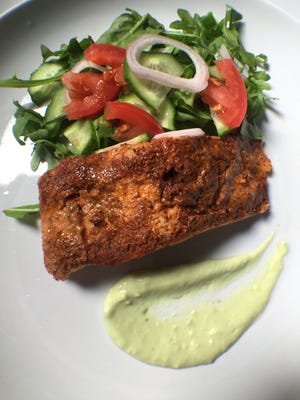 Ancho-spiced Salmon with Avocado Crema. [Susan Selasky/Detroit Free Press/TNS]