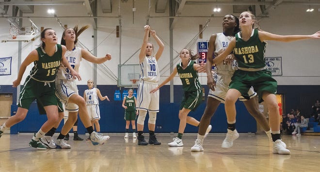 Rylee takes a shot from the foul line during Friday's game vs. Nashoba.