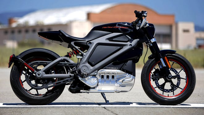 Harley Davidson unveiled its Livewire in June 2014 at the former Marine Corps Air Station El Toro in Irvine, Calif. [DON BARTLETTI / TNS]