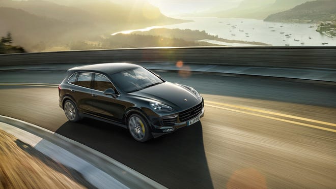 Porsche's Cayenne, in the Turbo S configuration, is a super-sporty SUV whose 4.8-liter V-8 twin-turbocharged engine makes 570 horsepower and 590 pound-feet of torque. [PORSCHE CARS NORTH AMERICA]