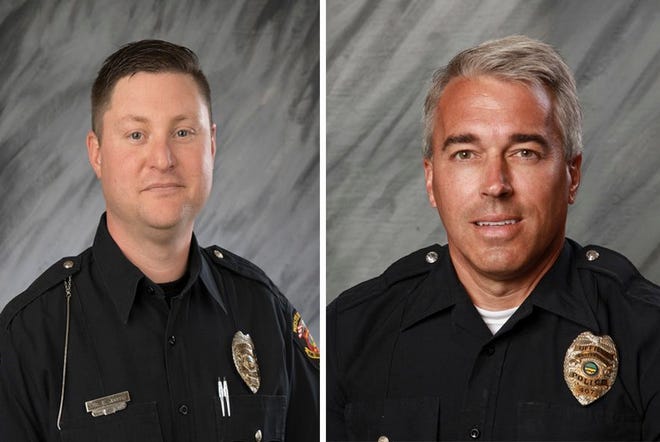 Officer Anthony Morelli, 54,(right) and Officer Eric Joering, 39, (left) were killed today in the line of duty. The Westerville Division of Police (WPD) patrol officers were responding to a hang-up 9-1-1 call.