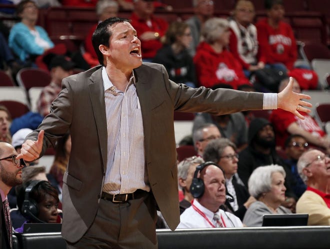 Sunday's clunker is perhaps more puzzling because it came in the immediate aftermath of the first time in McGuff's tenure at Ohio State that the Buckeyes had held four straight conference opponents under 70 points. [File photo]