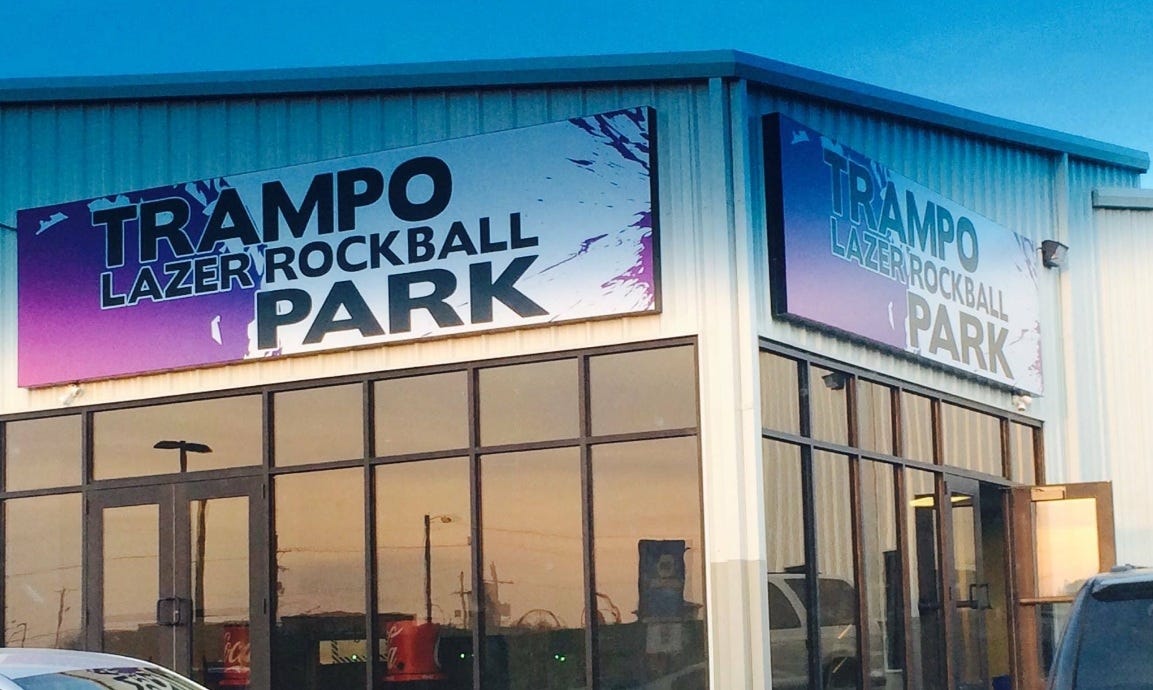Topeka laser tag and trampoline park, along with restaurant inside