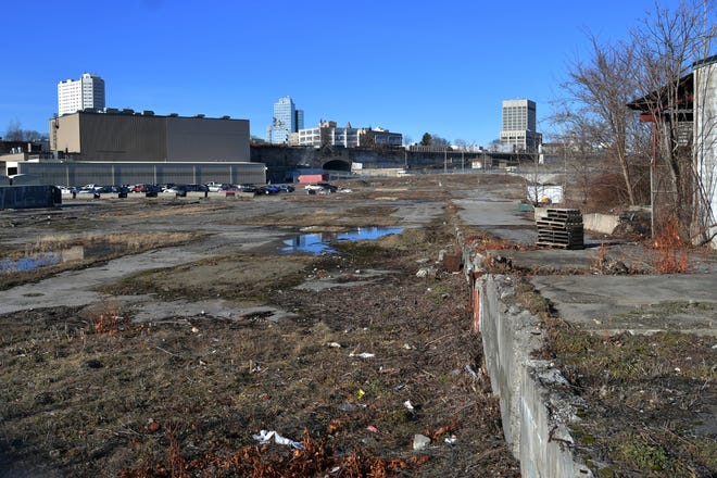 The Worcester Redevelopment Authority is seeking appraisals of properties that could be part of an expansion of the Downtown Urban Revitalization Plan. Seen here is a view of the Wyman Gordon property from Lamartine Street, looking toward Madison Street. [T&G Staff/Christine Peterson]