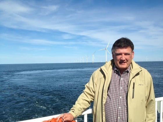 State Sen. Marc Pacheco, D-Taunton, is pictured at the Anholt wind farm in Denmark during his trip in 2015. [Submitted photo]