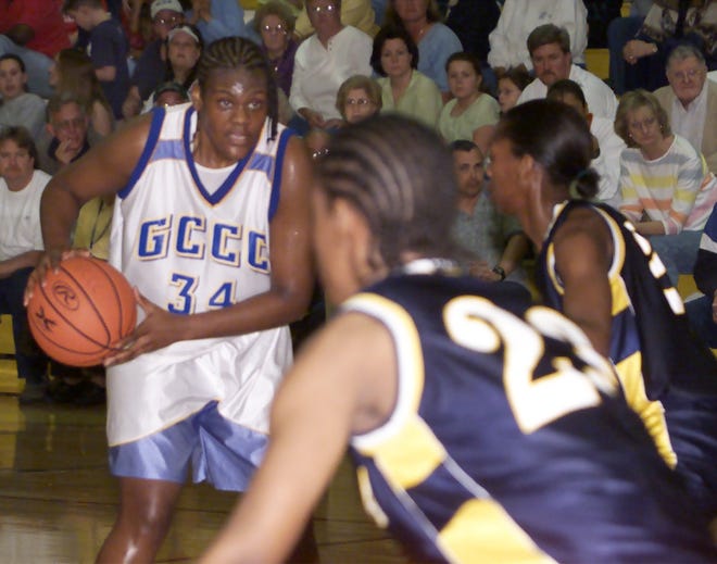 Former Gulf Coast star Tashia Morehead (34) will be inducted into the 2018 FCSAA Women's Basketball Hall of Fame on March 9. [THE NEWS HERALD FILE PHOTO]