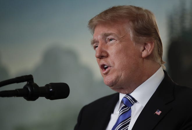 A statement from President Donald Trump's campaign said a new date for a rally “in the Pittsburgh area” will be announced in the near future. [Carolyn Kaster/The Associated Press]