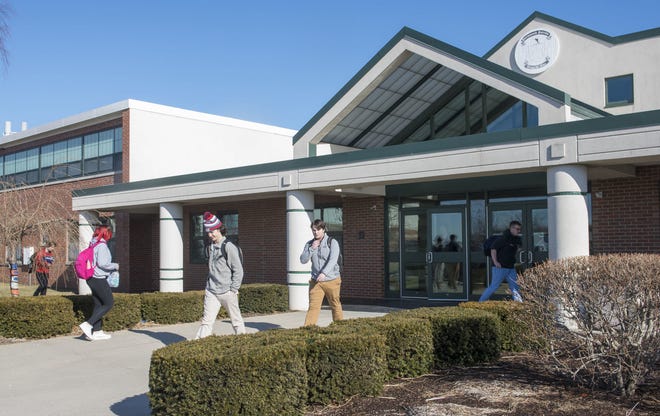 Portsmouth High School students leave the school Thursday afternoon. Officials at all three Aquidneck Island school districts say safety and security improvements are being done to prevent incidents like the recent intrusion at Portsmouth High in which a teacher was assaulted.