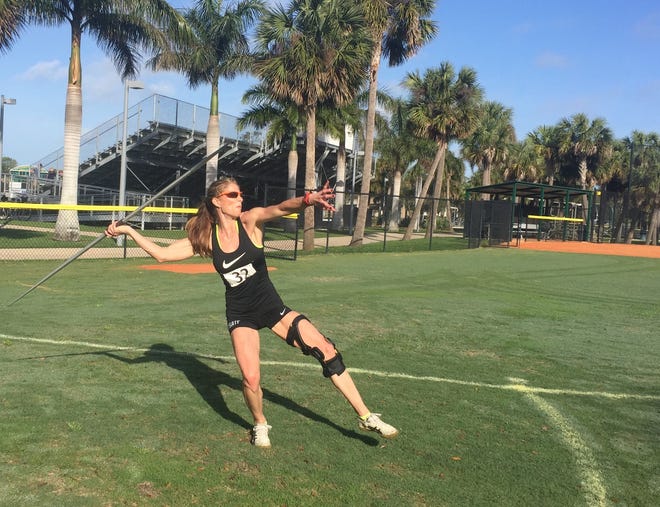Amy Haddad threw the javelin Sunday in the Gulf Coast Games For Life at St. Stephen's Episcopal School in Bradenton. [Herald-Tribune staff photo / Thomas Becnel]