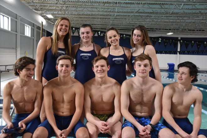 The Cohasset High boys and girls swimming teams will send nine swimmers to the state meets this weekend at Boston University.

Pictured in the front row from left to right: Christian Stoyanov, Sean McEhinney, Dean Spicer, Joseph Wellmann and Patrick Dionisio.

In the back row: Anna Parks, Hanna Burnett, Sarah Rice and Emily Appleton. [COURTESY PHOTO]