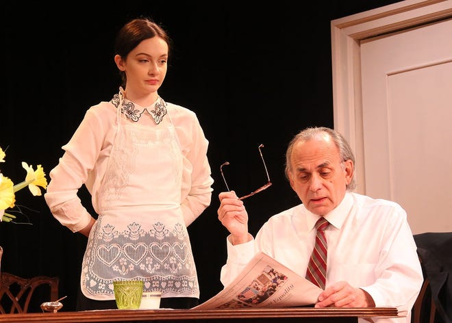 Kate Paxton and John Williams star in Eventide Theatre Company's production of "The Dining Room." [Robert Tucker/Focalpoint Studio]