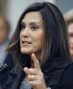 The campaign manager for Democratic gubernatorial candidate Gretchen Whitmer resigned Thursday, a day after Whitmer said she received a credible report that he had engaged in "inappropriate behavior" with others in the workplace a number of years ago. [File]