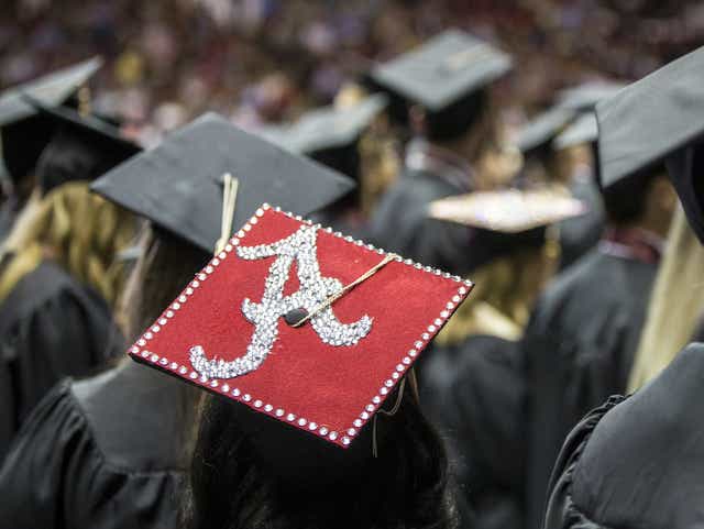 Kurv bent Det University of Alabama President's List and Dean's List fall 2017