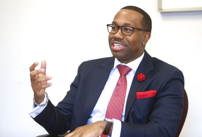Isaac McCoy, dean of the school of business at Stillman College, speaks to the Tuscaloosa News Monday, Feb. 5, 2018. [Gary Cosby Jr./Staff Photo]