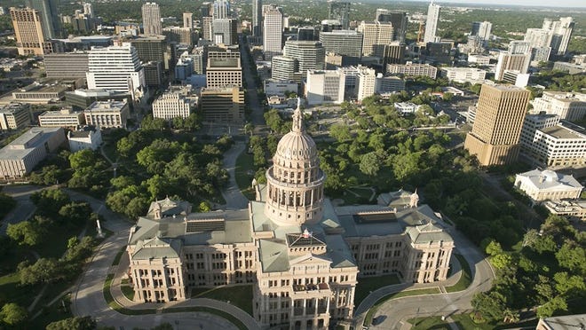 Aerial view of the Texas State Capitol as seen on Sunday April 23, 2017. RALPH BARRERA/AMERICAN-STATESMAN