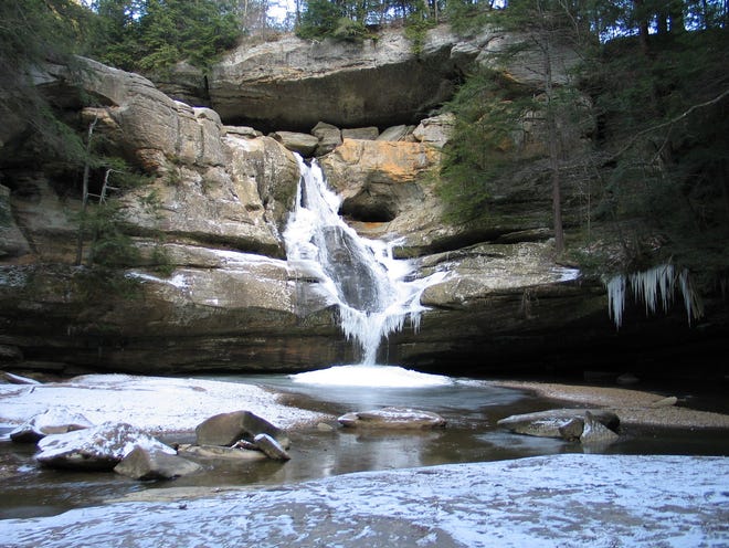 Visitors to Hocking Hills will find plenty of winter scenery to go with their "hygge," Logan, Ohio. [Steve Stephens]