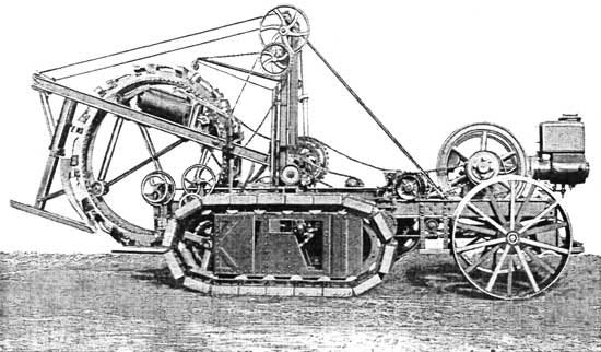 Models of the Buckeye traction ditcher were adapted for digging the trenches that drained swamps, buried oil pipe lines or installed sewer systems in various soil and terrain.