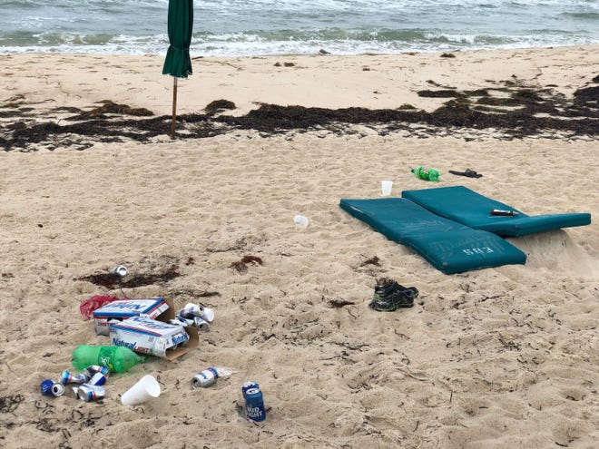 Franklin County Sheriff AJ Smith says early Spring Break crowds have left litter all over their beaches this weekend. [CONTRIBUTED PHOTO]