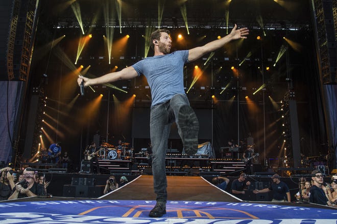Brett Eldredge performs at the Faster Horses Music Festival in the Brooklyn Trails Campground at Michigan International Speedway on Sunday, July 23, 2017, in Brooklyn, Mich. (Photo by Amy Harris/Invision/AP)